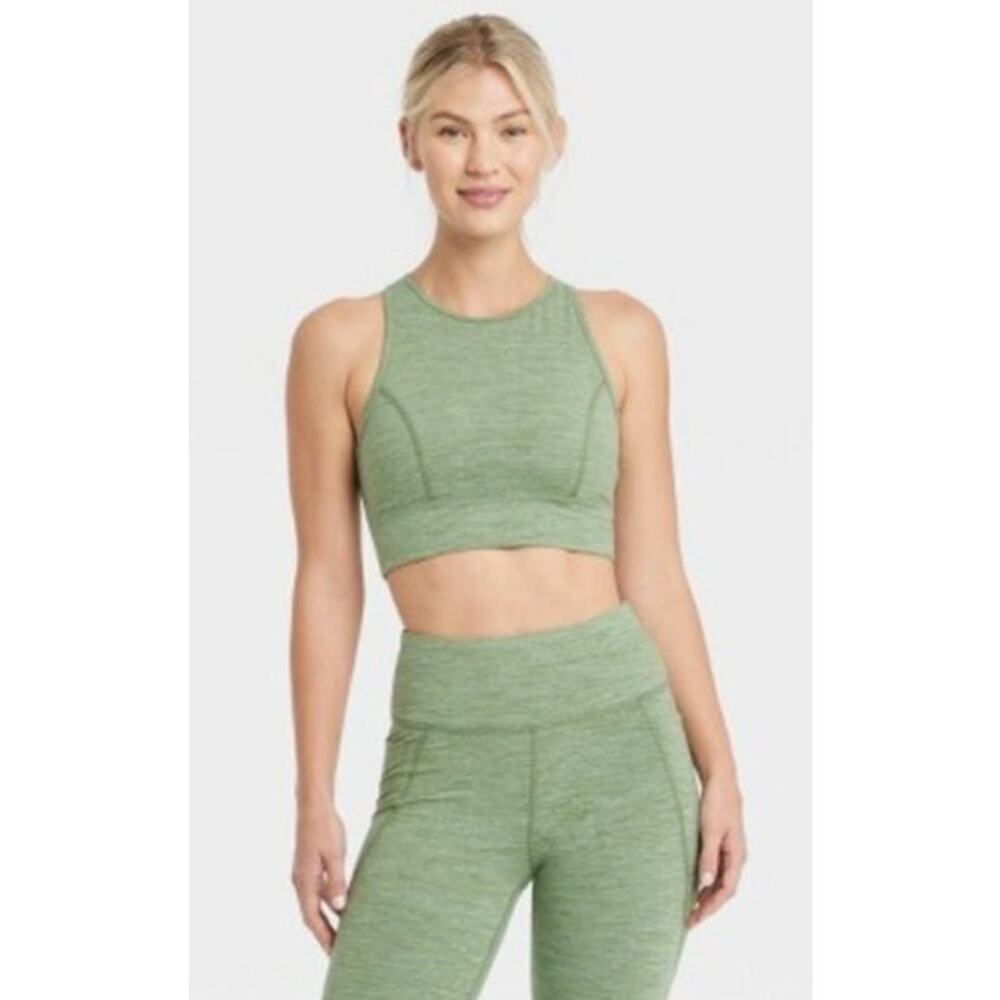 Womens Joylab Spacedye Cozy Heathered Green Workout Set